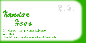 nandor hess business card